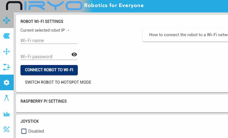 Herstellung einer Verbindung mit dem Roboter Niryo One