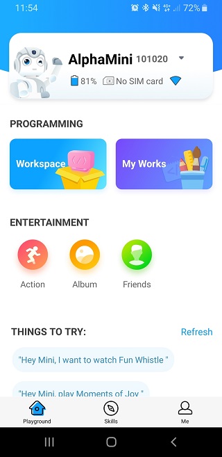 Program Alpha Mini with the AlphaMini app