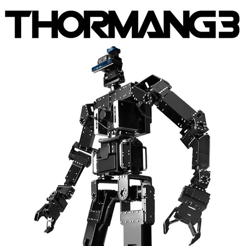 The ThorManG3 humanoid robot is built using Dynamixel servo motors